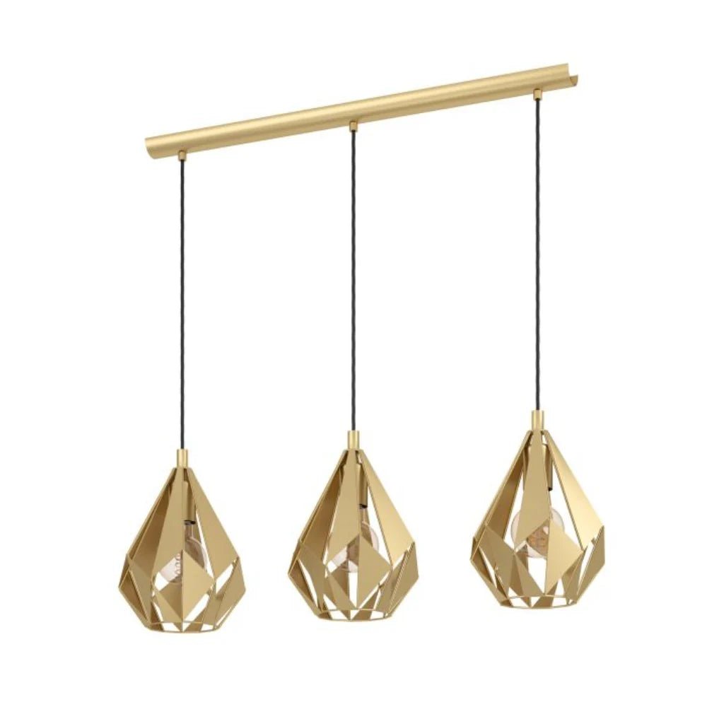 Eglo CARLTON Pendant 3 Lights in Gold Steel - 43909N - Mases LightingEglo