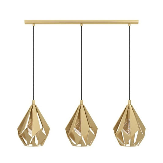 Eglo CARLTON Pendant 3 Lights in Gold Steel - 43909N - Mases LightingEglo