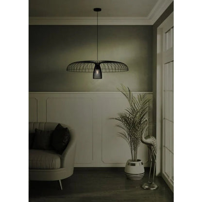 Eglo Champerico 1 Light Pendant Large in Black 390217N - Mases LightingEglo