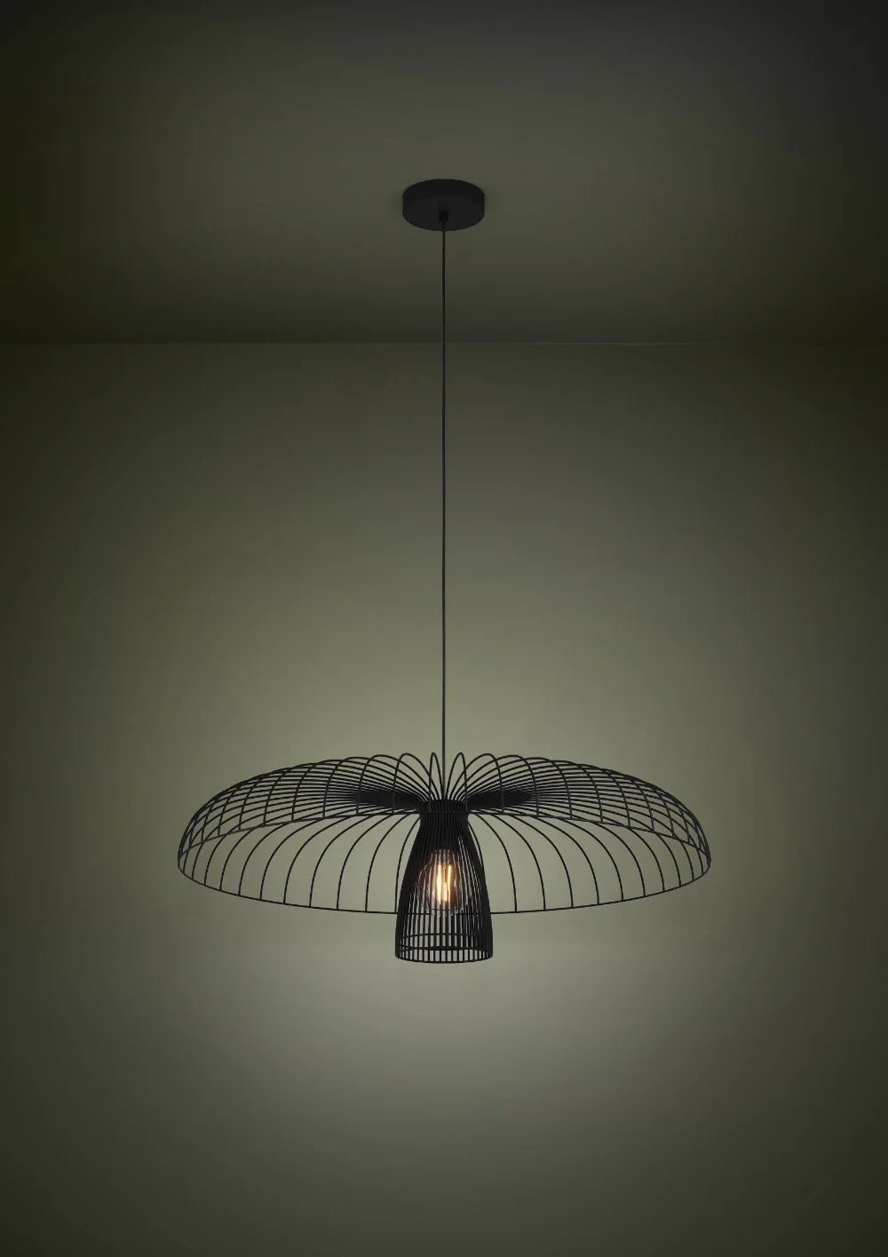 Eglo Champerico 1 Light Pendant Small Black 390216N