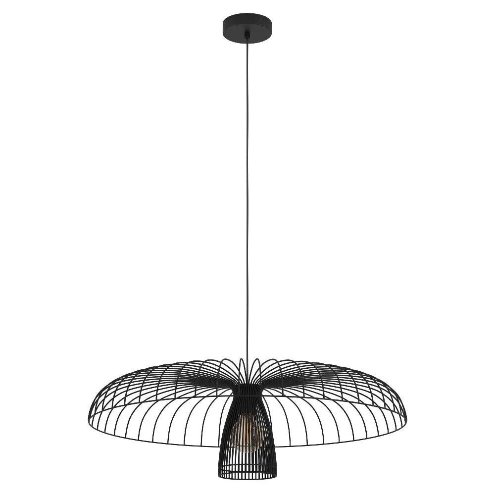 Eglo Champerico 1 Light Pendant Small Black 390216N - Mases LightingEglo