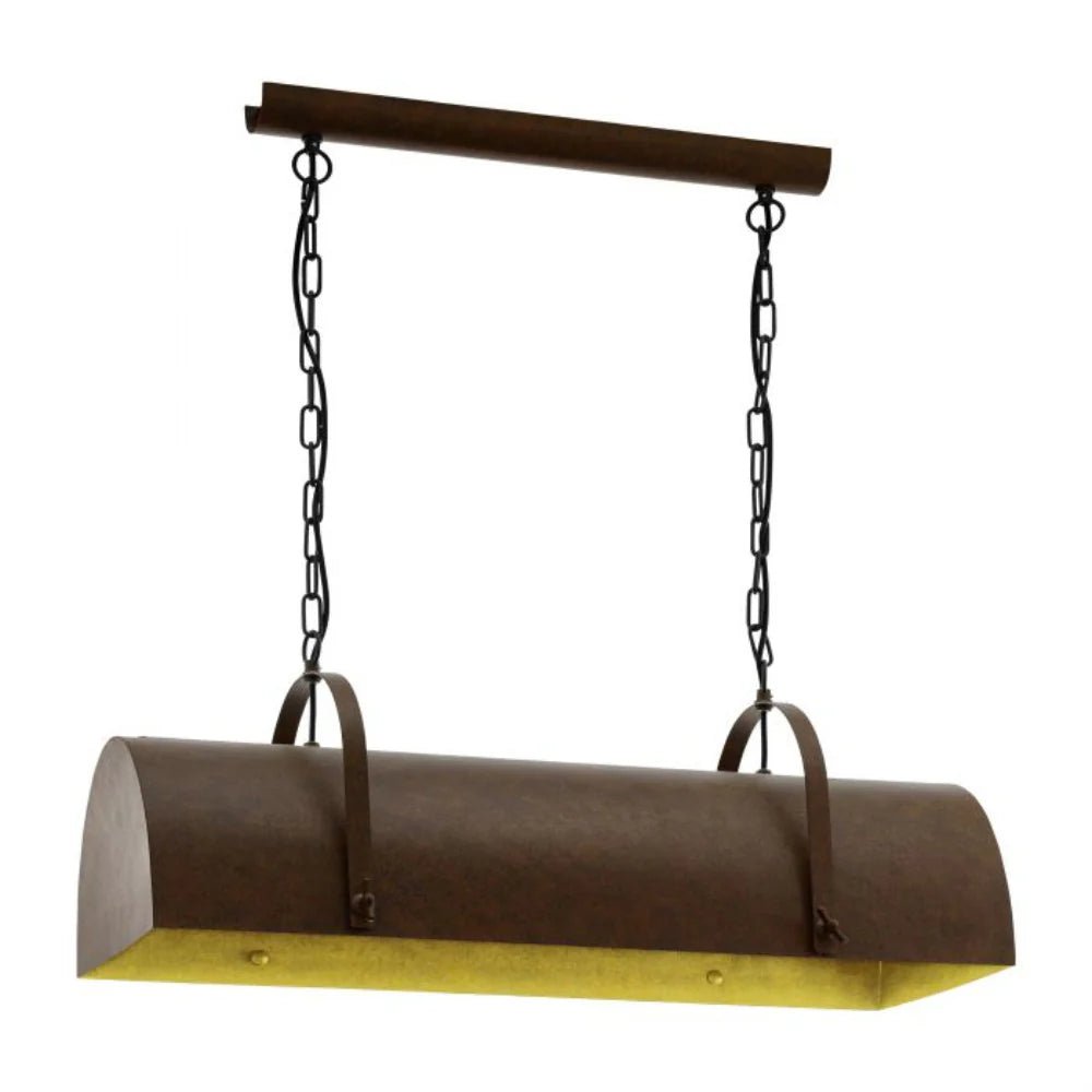 Eglo Derrhurst 3 Light Pendant Brown Steel - 49702N - Mases LightingEglo