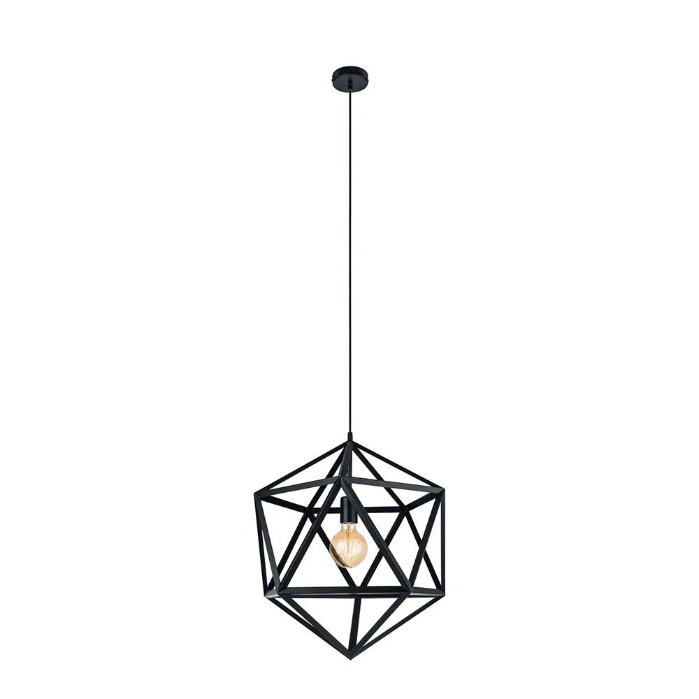 Eglo Embleton 1 Light Pendant Black Large - Mases LightingEglo