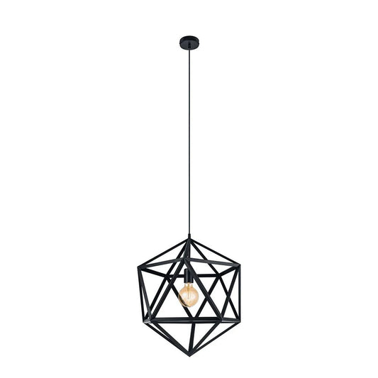 Eglo Embleton 1 Light Pendant Black Large - Mases LightingEglo