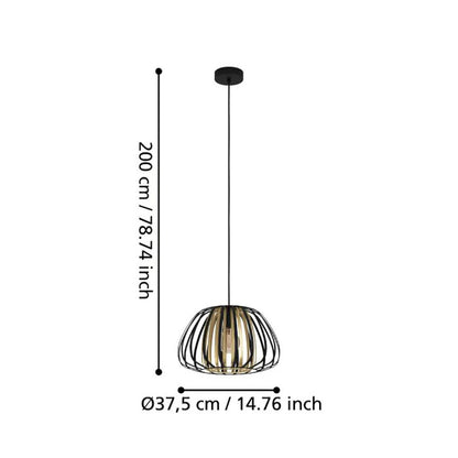 Eglo Encinitos Pendant Light W375mm BlacK / Gold - 99666N - Mases LightingEglo