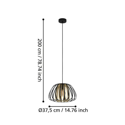 Eglo Encinitos Pendant Light W375mm BlacK / Gold - 99666N - Mases LightingEglo