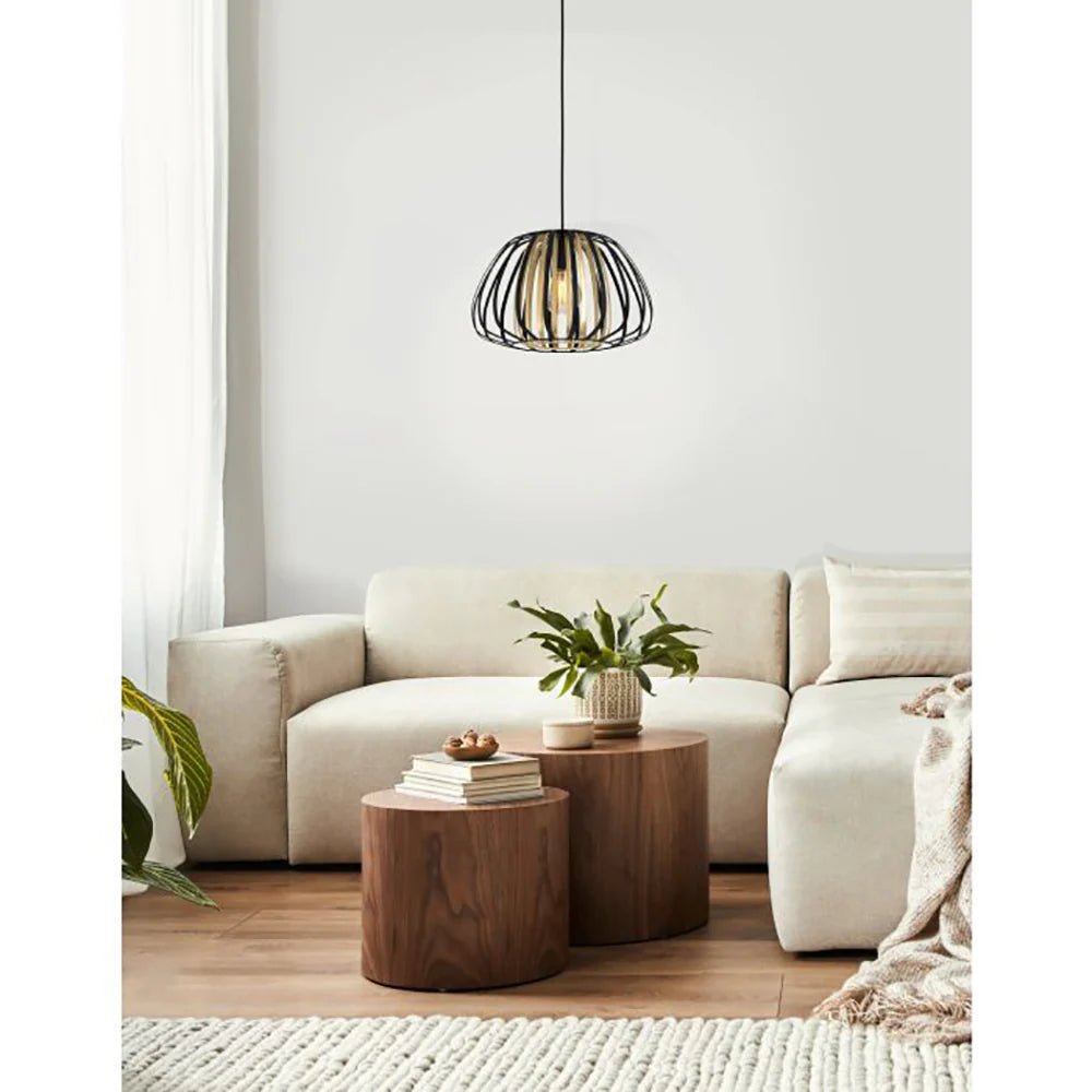 Eglo Encinitos Pendant Light W375mm BlacK / Gold - 99666N - Mases LightingEglo
