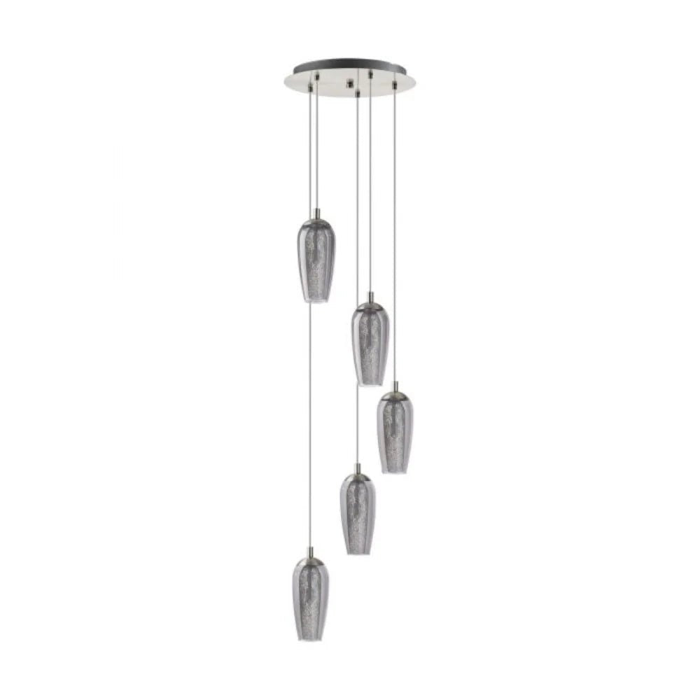 Eglo Farsala 5 LED Pendant 3000K Satin Nickel Steel - 96345N - Mases LightingEglo