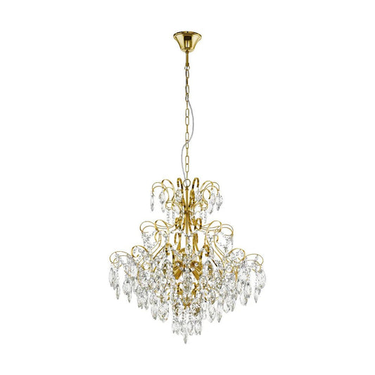 Eglo Fenoullet 1 Crystal Pendant 5 Light Gold - Mases LightingEglo
