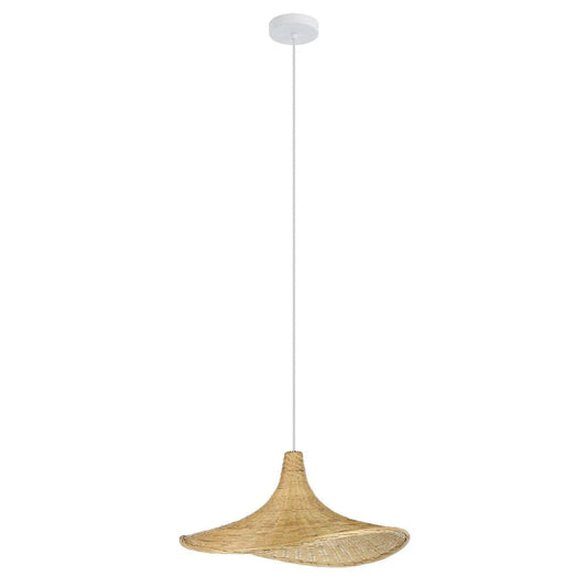 Eglo Haxey Pendant Light White Steel Natural Wood - 43869N - Mases LightingEglo