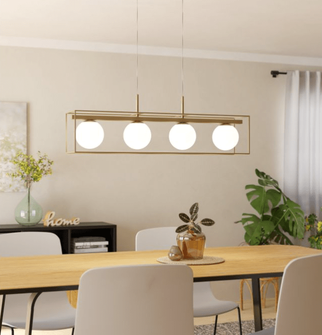 Eglo Interior Vallaspra Contemporary Champagne Island Pendant Light - 97793