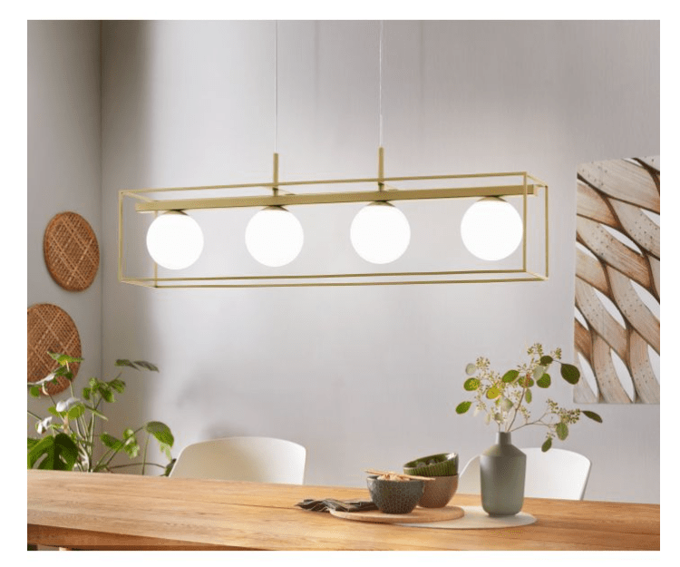 Eglo Interior Vallaspra Contemporary Champagne Island Pendant Light - 97793