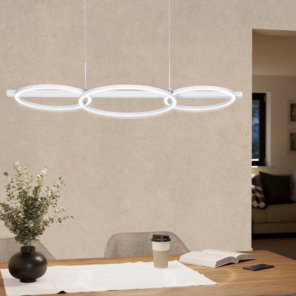 Eglo Lanacera Island Pendant Light White Plastic 3000K - 205834