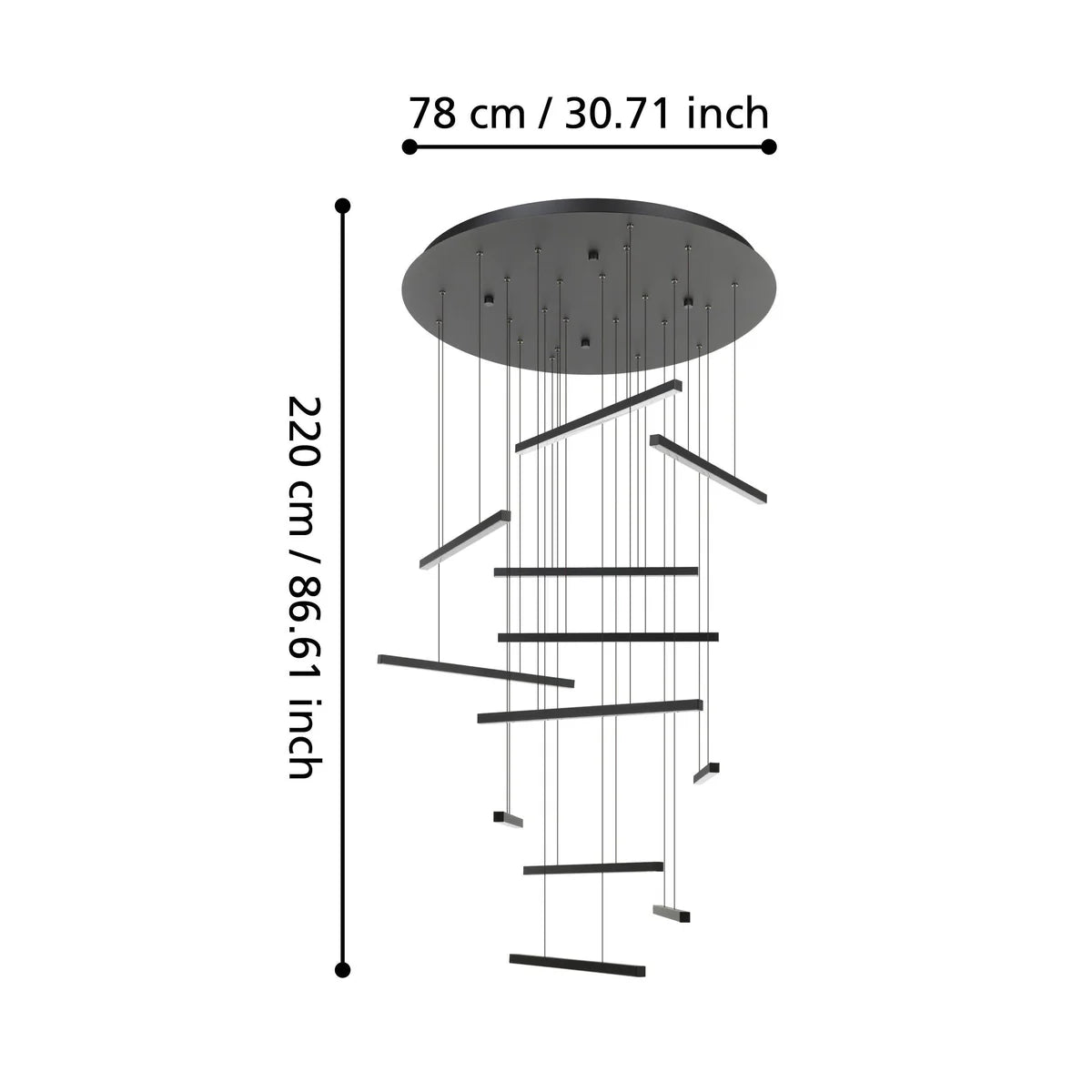 Eglo Lindoza 780mm Pendant Light Black & White - 390351
