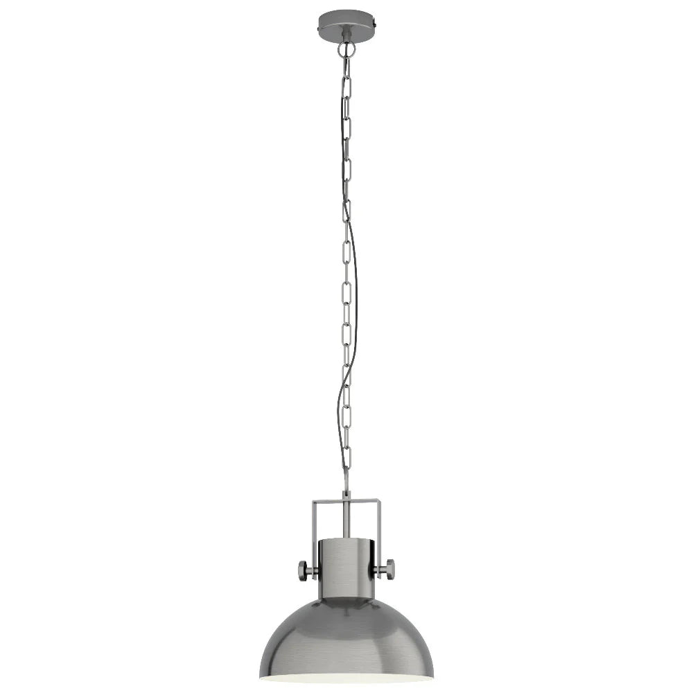 Eglo Lubenham 1 Light Pendant in Nickel - Mases LightingEglo