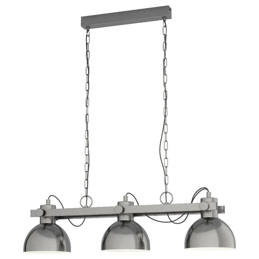 Eglo Lubenham 3 Light Island Pendant Antique Nickel - 43168N - Mases LightingEglo