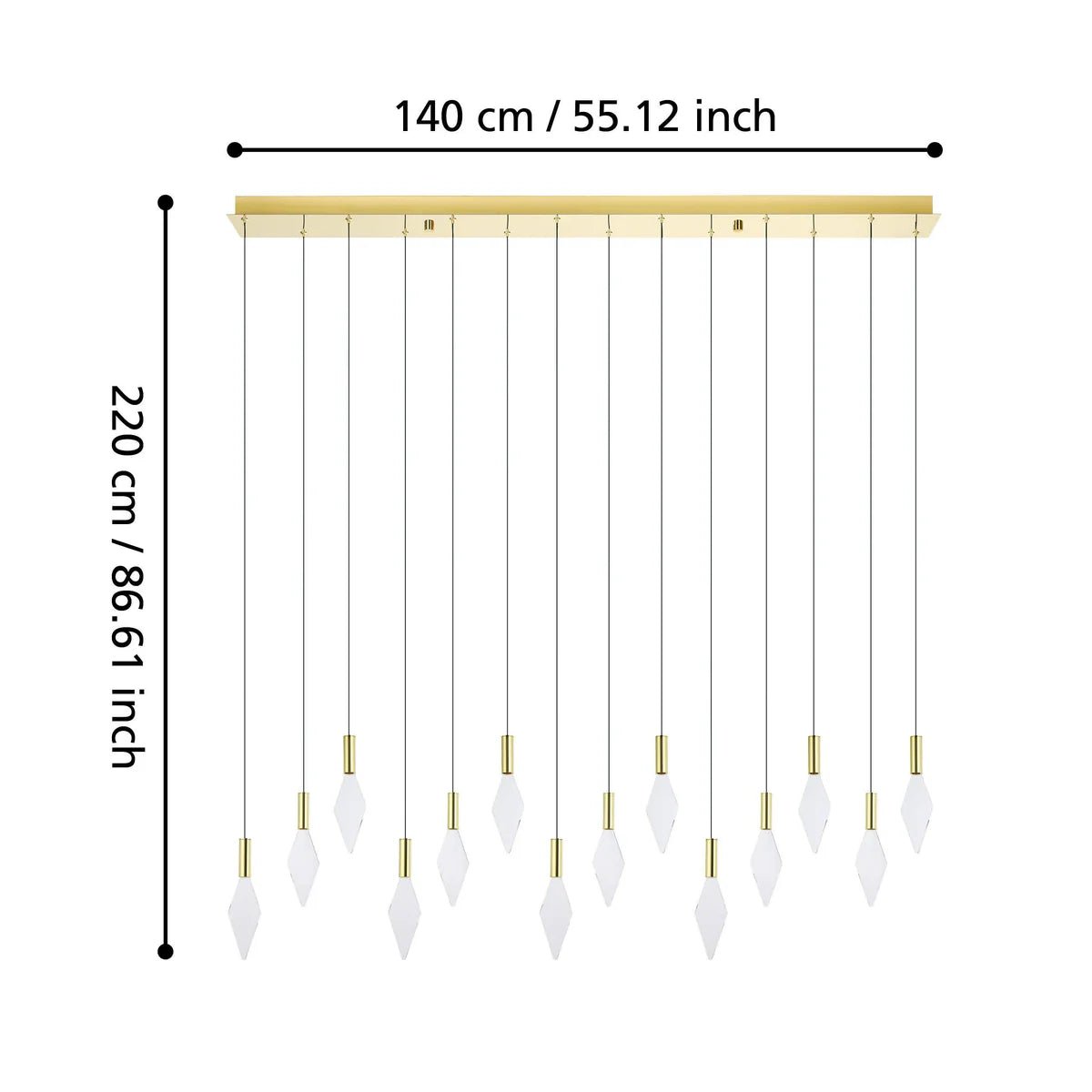 Eglo Mirador 14 Light LED Pendant Gold 390362
