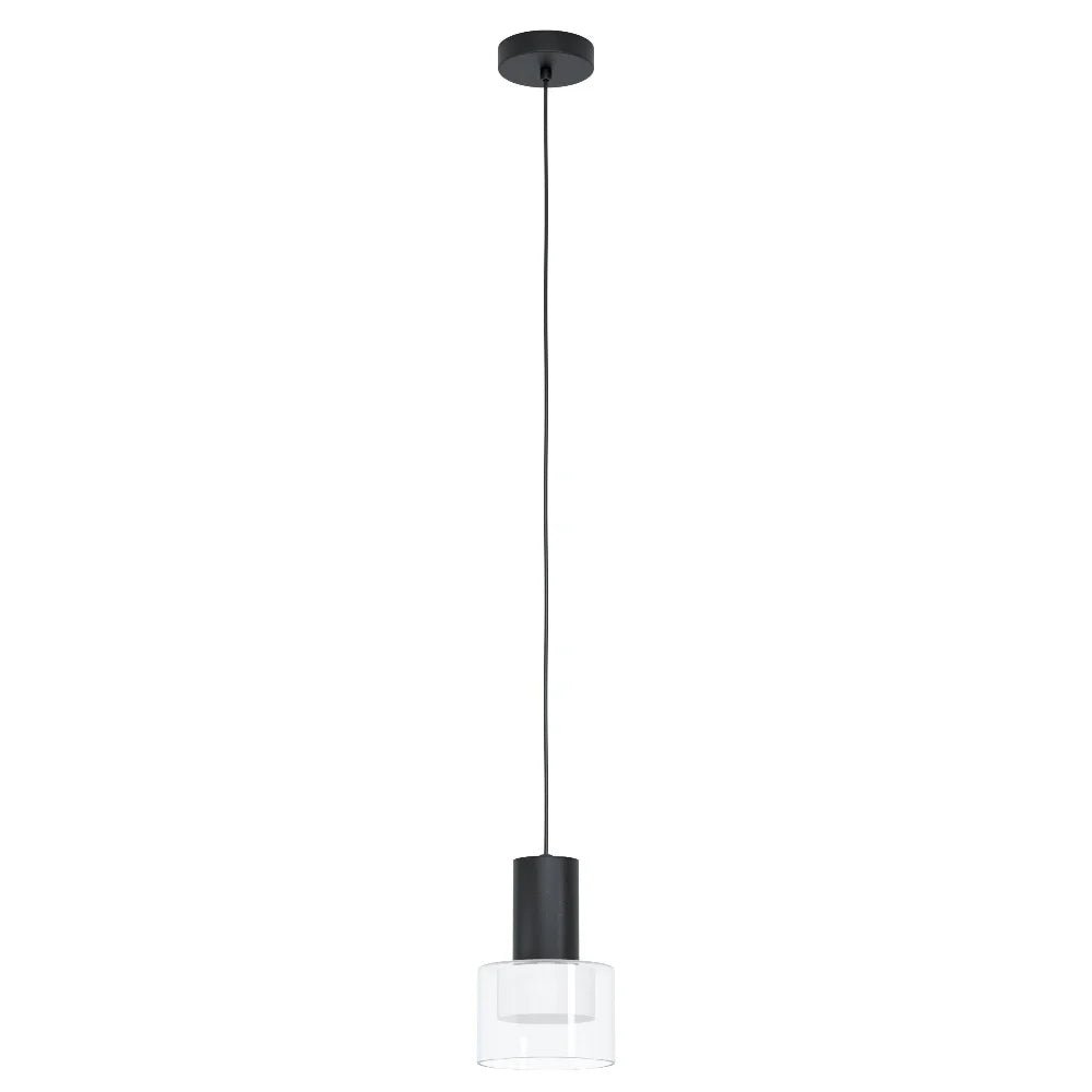 Eglo MOLINEROS Pendent Light Black Steel Clear Glass 3CCT - 39725N - Mases LightingEglo