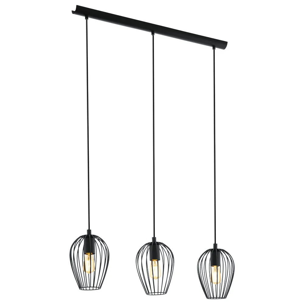 Eglo Newtown 3 Light Pendant Black - 49478 - Mases LightingEglo