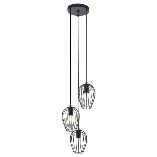 Eglo Newtown 3 Light Pendant Black - 49479 - Mases LightingEglo