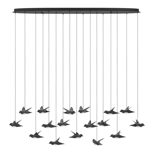 Eglo Paratebueno 17 Light Oval LED Pendant Black 390353 - Mases LightingEglo