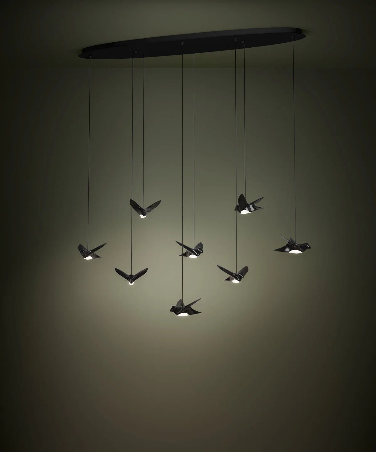 Eglo Paratebueno 8 Light Oval LED Pendant Black 390055 - Mases LightingEglo