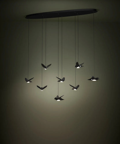 Eglo Paratebueno 8 Light Oval LED Pendant Black 390055 - Mases LightingEglo