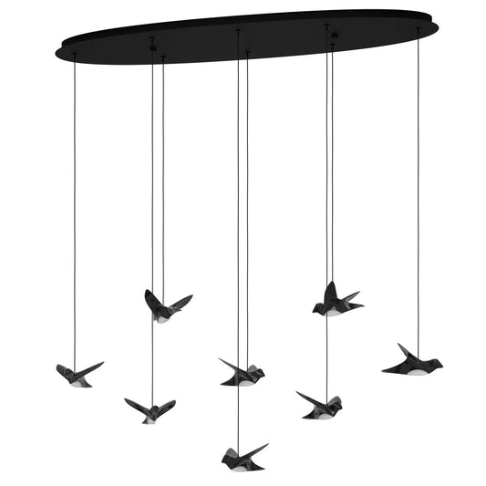 Eglo Paratebueno 8 Light Oval LED Pendant Black 390055 - Mases LightingEglo