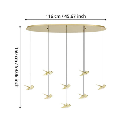 Eglo Paratebueno 8 Light Oval LED Pendant Brass 390397 - Mases LightingEglo