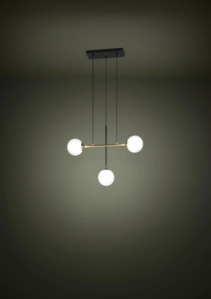 Eglo Paz 3 Light Pendant Black - Gold 390177 - Mases LightingEglo