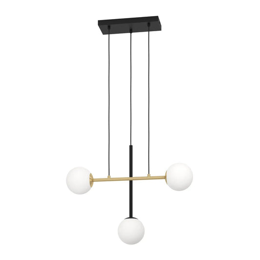 Eglo Paz 3 Light Pendant Black - Gold 390177 - Mases LightingEglo