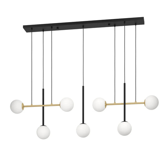 Eglo Paz 7 Light Pendant Black - Gold 390178 - Mases LightingEglo