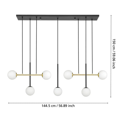 Eglo Paz 7 Light Pendant Black - Gold 390178 - Mases LightingEglo