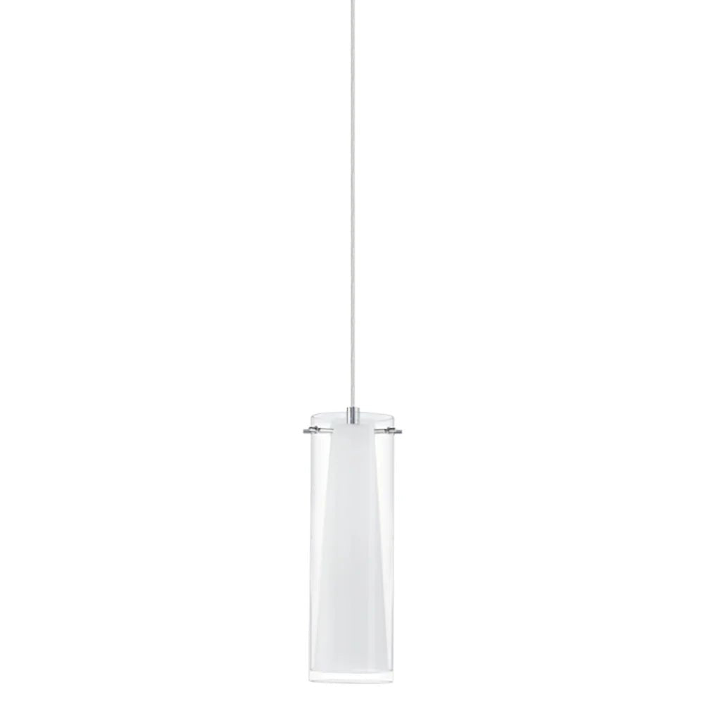 Eglo Pinto 1 Light Pendant Chrome & Clear White 110mm - 89832 - Mases LightingEglo