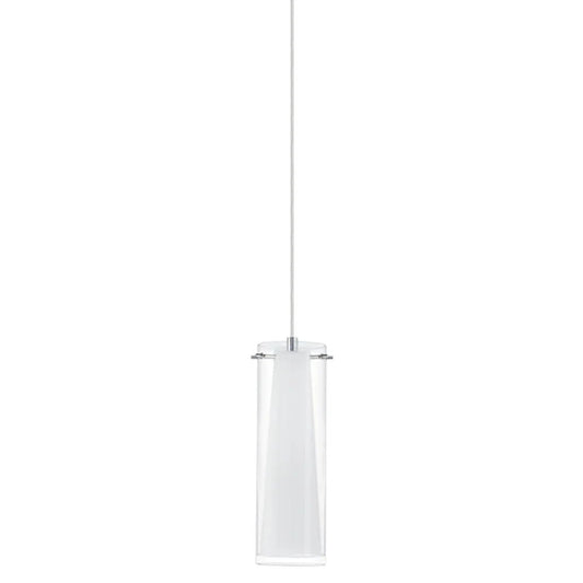 Eglo Pinto 1 Light Pendant Chrome & Clear White 110mm - 89832 - Mases LightingEglo