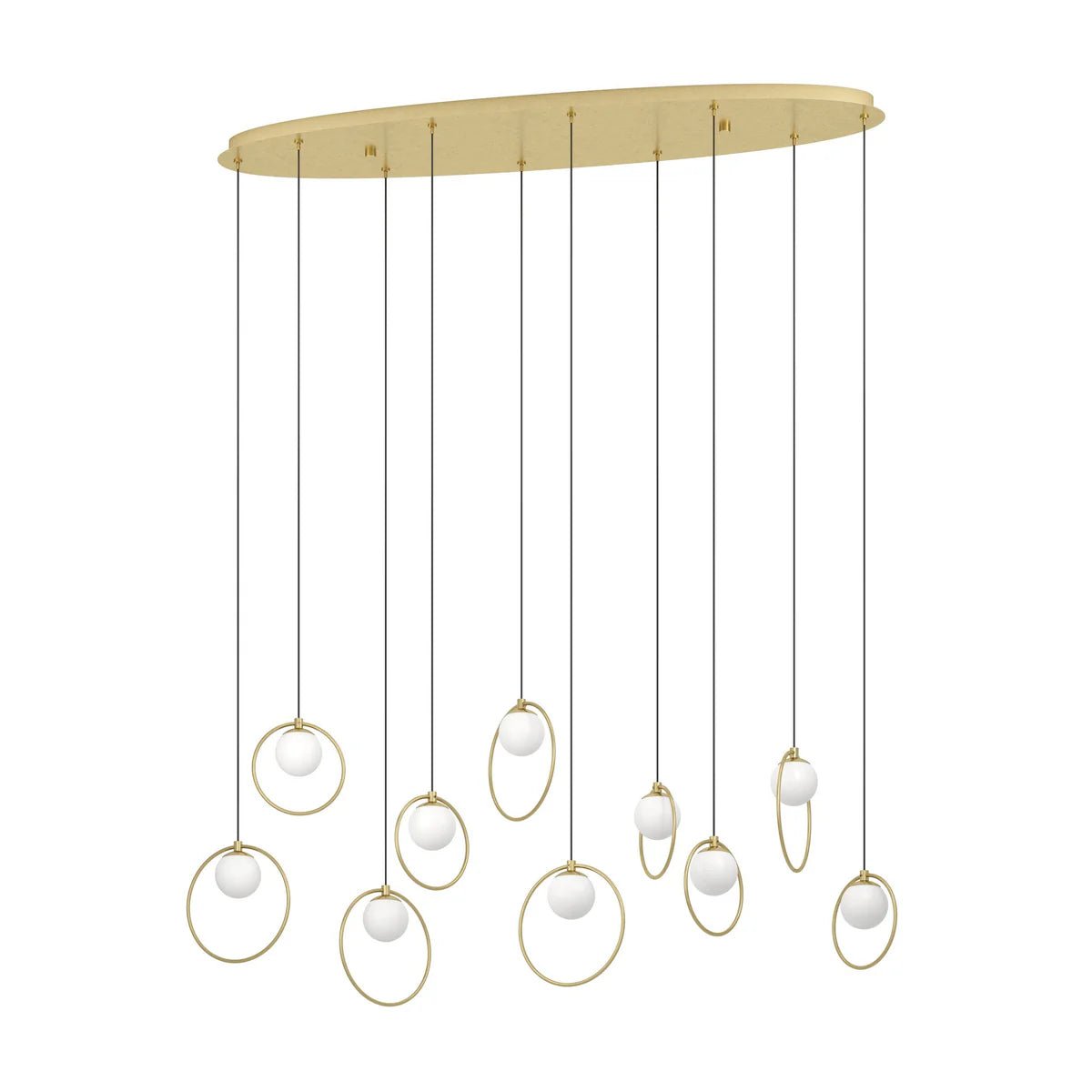 Eglo Portocolom 10 Light Oval LED Pendant Gold 390347 - Mases LightingEglo