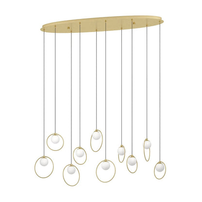 Eglo Portocolom 10 Light Oval LED Pendant Gold 390347 - Mases LightingEglo