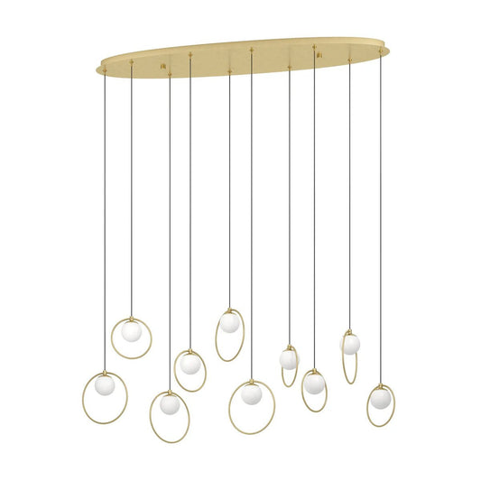 Eglo Portocolom 10 Light Oval LED Pendant Gold 390347 - Mases LightingEglo