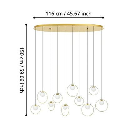 Eglo Portocolom 10 Light Oval LED Pendant Gold 390347 - Mases LightingEglo