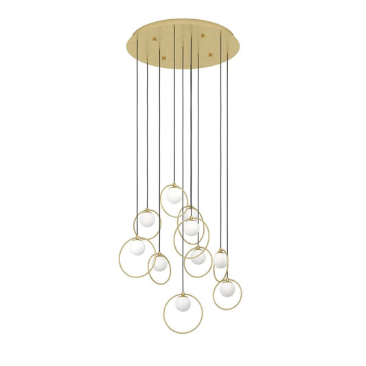 Eglo Portocolom 10 Light Round LED Pendant Gold 390345 - Mases LightingEglo