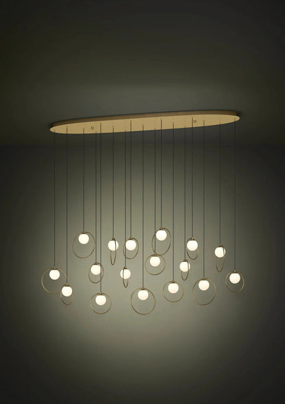 Eglo Portocolom 17 Light Oval LED Pendant Gold 390348 - Mases LightingEglo