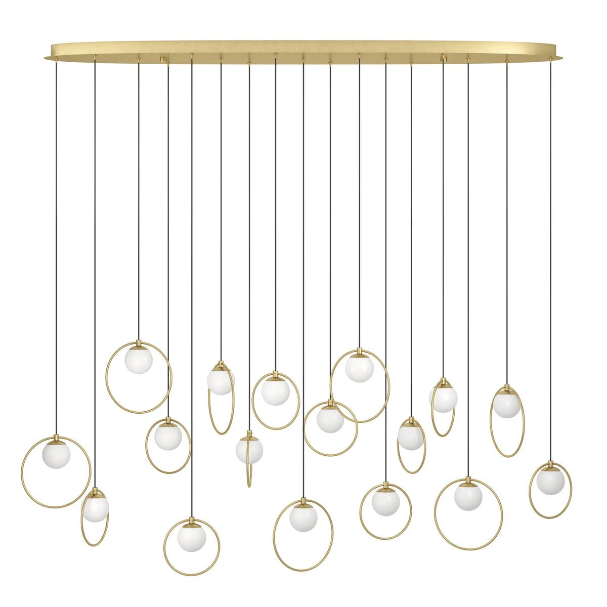 Eglo Portocolom 17 Light Oval LED Pendant Gold 390348