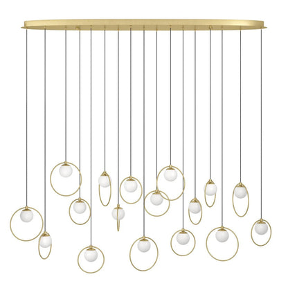Eglo Portocolom 17 Light Oval LED Pendant Gold 390348 - Mases LightingEglo