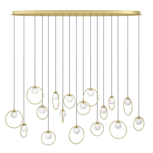 Eglo Portocolom 17 Light Oval LED Pendant Gold 390348 - Mases LightingEglo
