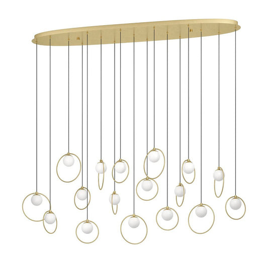 Eglo Portocolom 17 Light Oval LED Pendant Gold 390348 - Mases LightingEglo