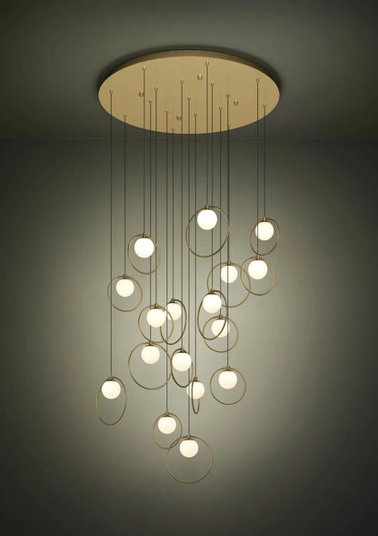 Eglo Portocolom 17 Light Round LED Pendant Gold 390346 - Mases LightingEglo