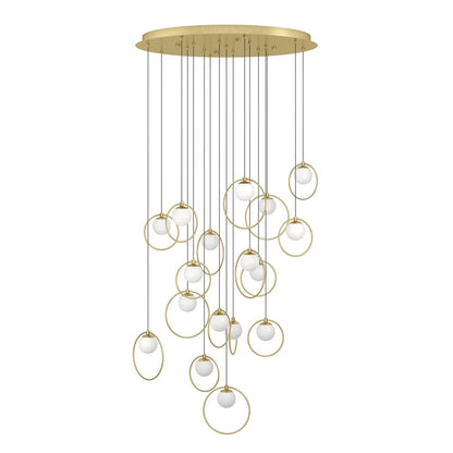 Eglo Portocolom 17 Light Round LED Pendant Gold 390346 - Mases LightingEglo