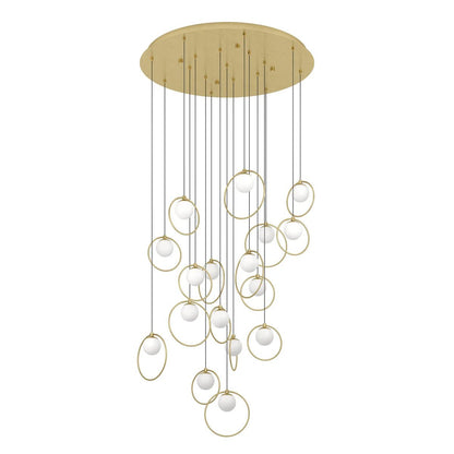 Eglo Portocolom 17 Light Round LED Pendant Gold 390346 - Mases LightingEglo