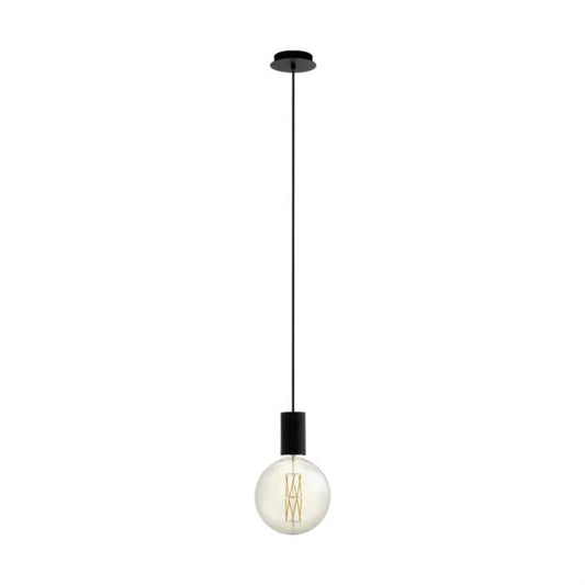 Eglo Pozueta 1 Light Pendant Black Steel - 98661N - Mases LightingEglo