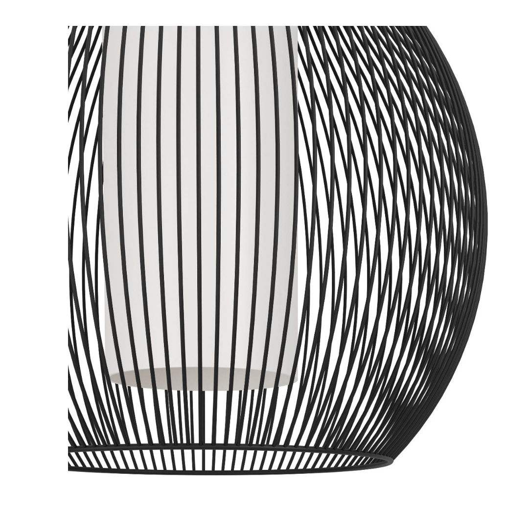 Eglo RAZONI Pendant Light Black Steel Black Glass - 900828N